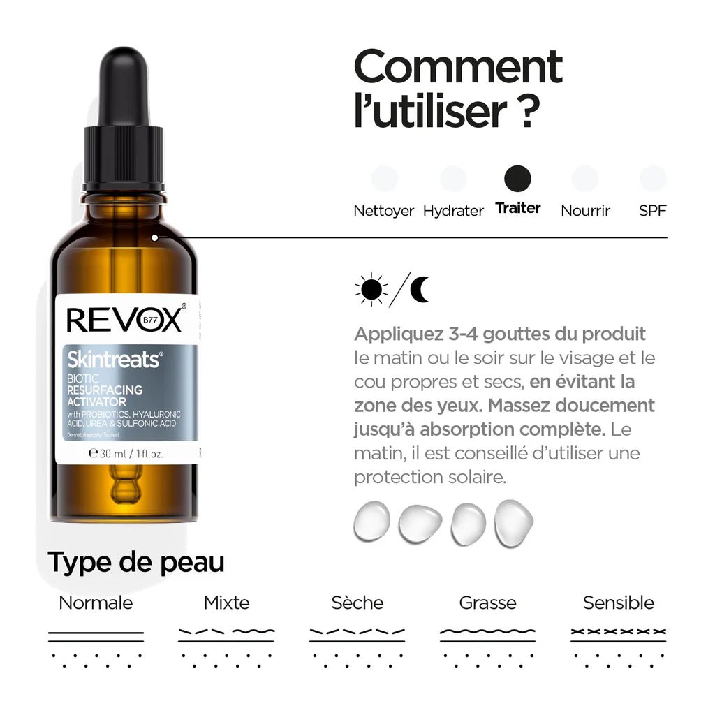 REVOX B77 SKINTREATS BIOTIC RESURFACING ACTIVATOR, 30 ml - Revox | BeautyForYou.ma