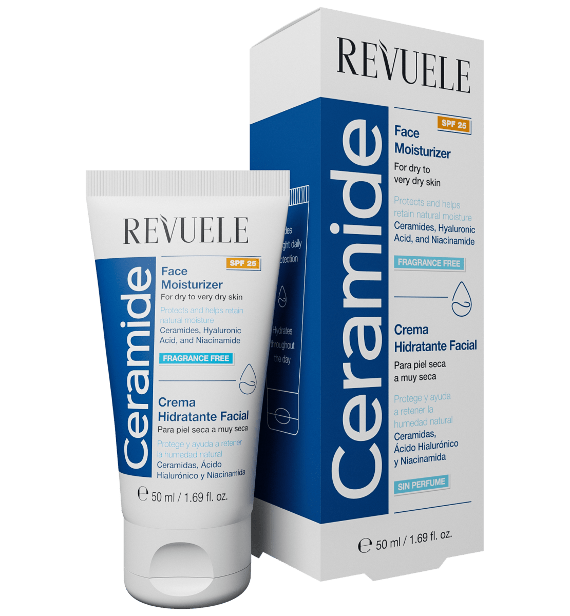 REVUELE CERAMIDE FACE MOISTURIZER SPF25, 50ml - Revuele | BeautyForYou.ma