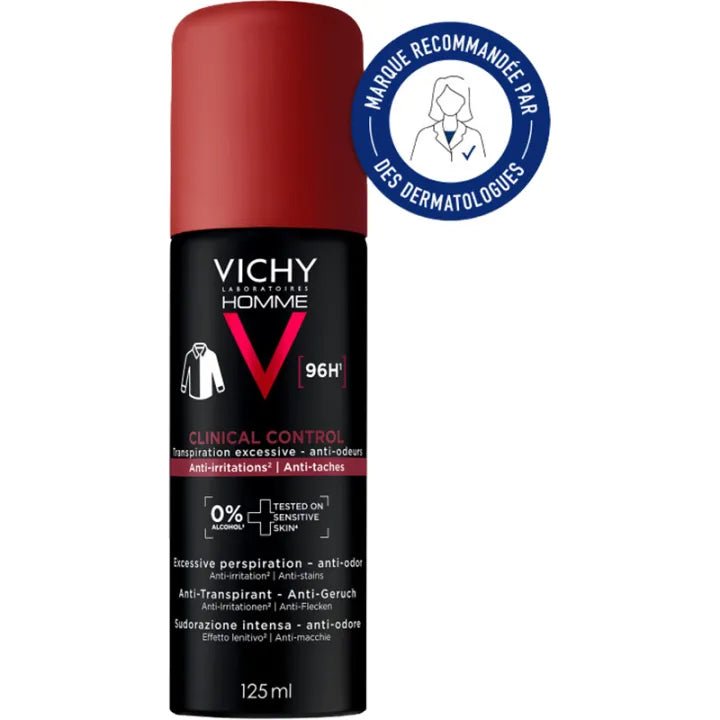VICHY Déodorant anti-transpirant 96h : Vichy Homme Clinical Control - Vichy | BeautyForYou.ma