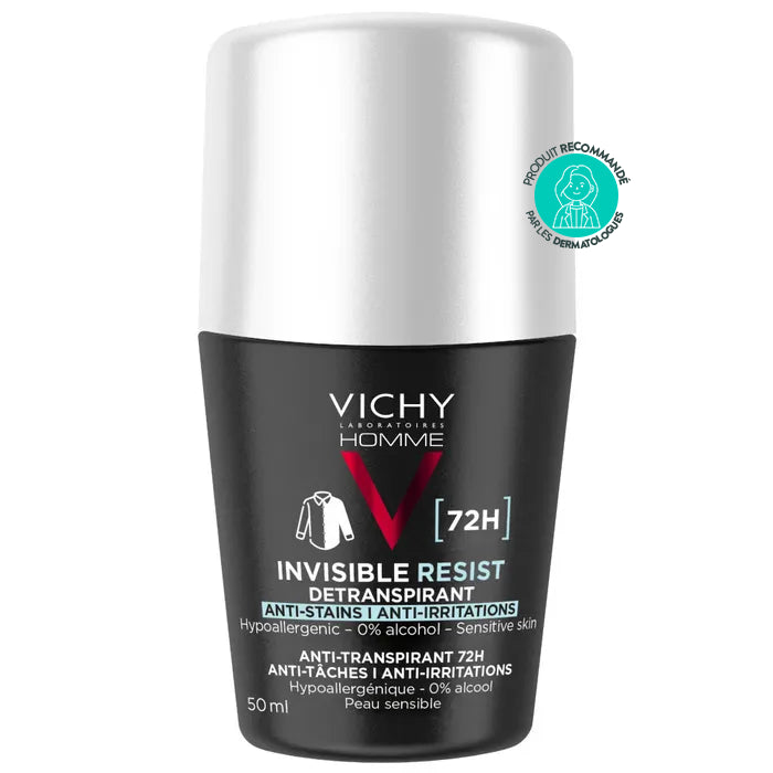 VICHY DEO HOMME INVISIBLE RESIST DERMO DETRANSPIRANT 72H 50ML